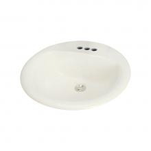 Transolid TL-1564-08 - Preston Vitreous China 20-in Round Drop-in Lavatory with 4-in CC Faucet Holes