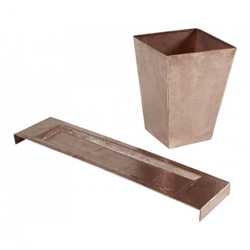 Hammered Rose Gold Wastebasket