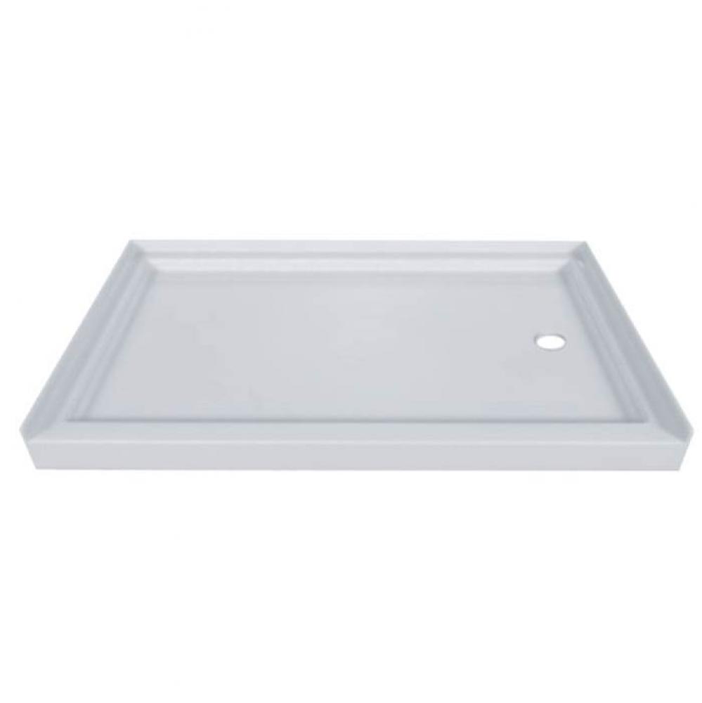 Single Threshold Offset Right Drain Showerbase 72 x 48''
