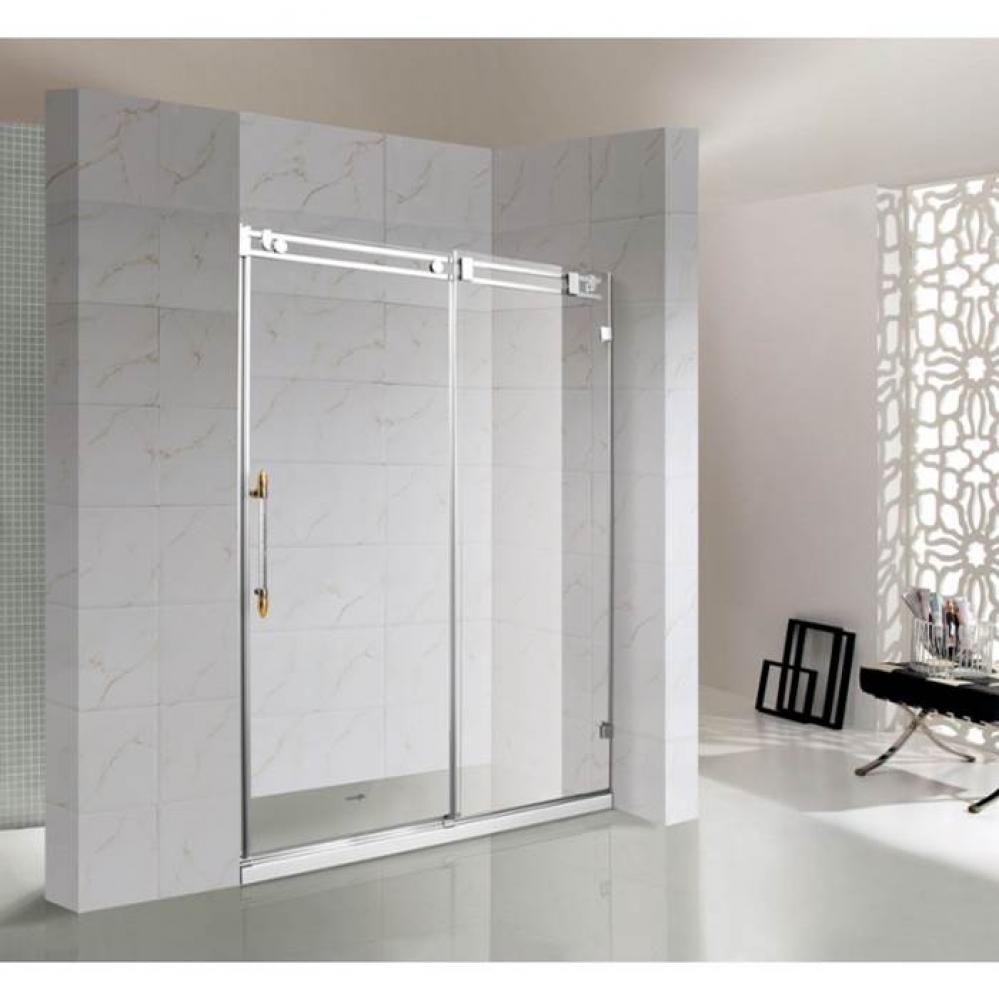 Rolling Shower Door and a Single Fixed Panel