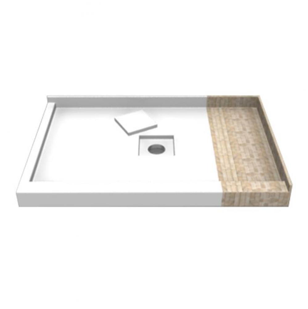 Double - Centre & Left - Threshold TileME Showerbase Centre Drain 72 x 36''