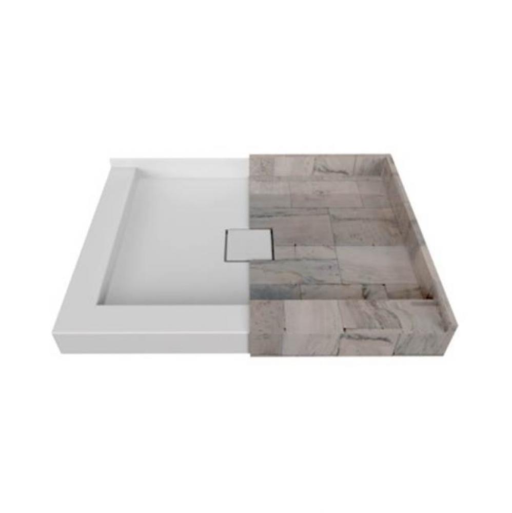 Tile Me Centred Square Double Threshold  Shower Base