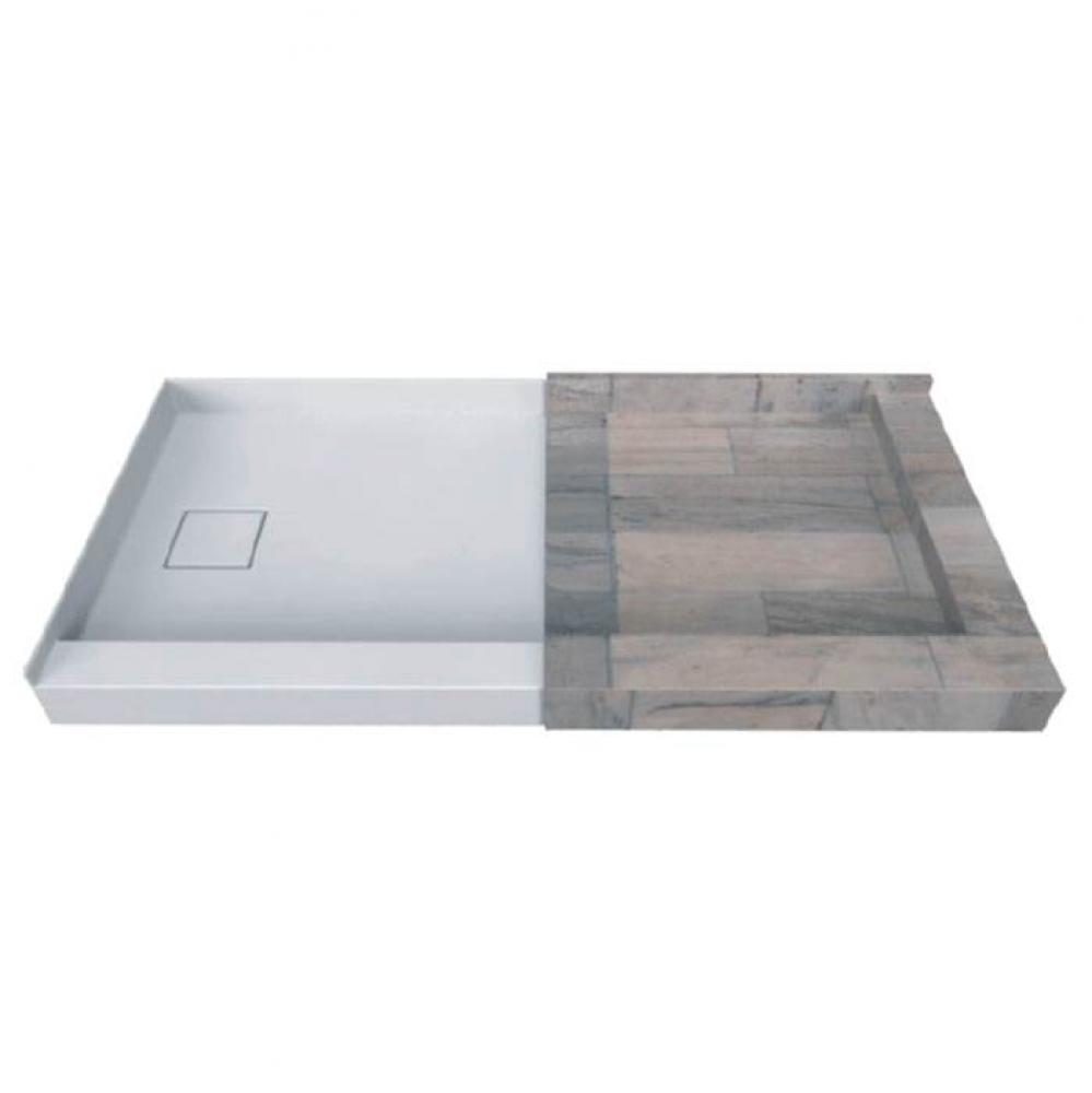 Double Threshold TileME Showerbase Offset Left Drain 60 x