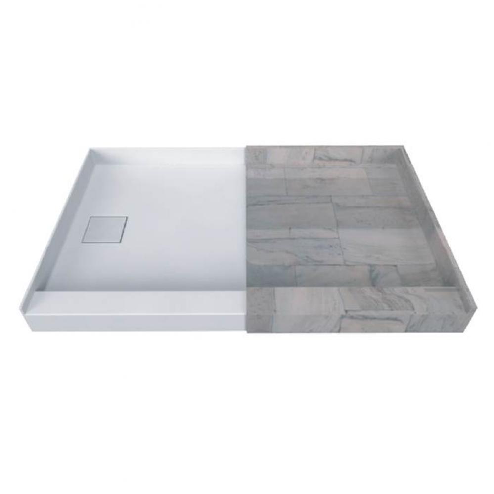 Single Threshold TileME Showerbase Offset Left Drain 60 x