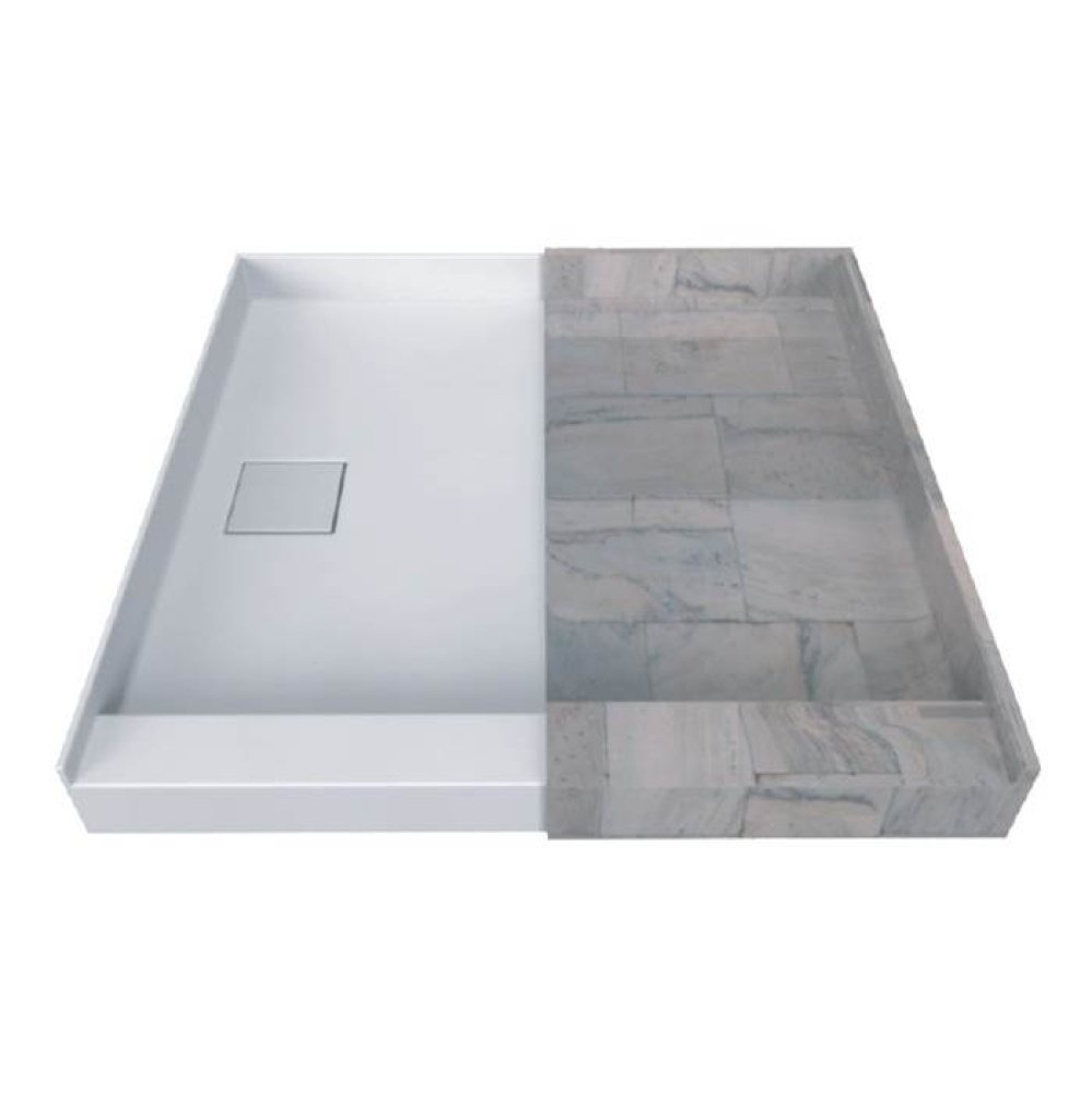 Tile Me Offset Square Single Threshold  Shower Base