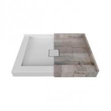 Valley Acrylic TMSBDTCD6636 - Tile Me Centred Square Double Threshold  Shower Base