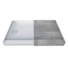 Valley Acrylic TMSBSTOD7236L - Single Threshold TileME Showerbase Offset Left Drain 72 x