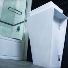 Valley Acrylic TREVI PEDESTAL (Chrome Hinges) - Aura Stone Pedestal