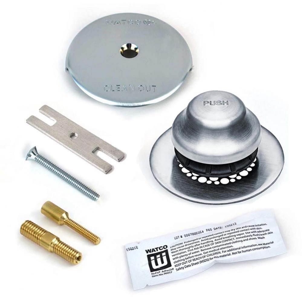 Universal Nufit Foot Actuated Trim Kit - Silicone Chrome Plated Grid Strainer 3/8-5/16 And No.10-2