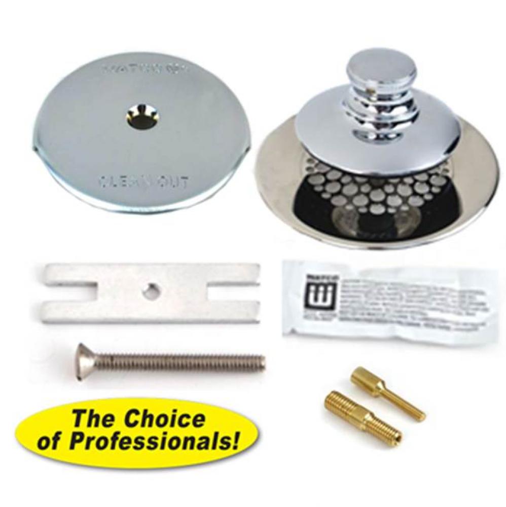 Universal Nufit Push Pull Trim Kit - Silicone Chrome Plated Grid Strainer 3/8-5/16 And No.10-24 Ad