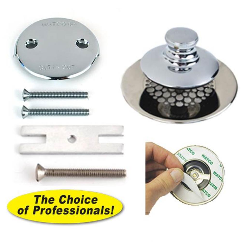 Universal Nufit Push Pull Trim Kit - Silicone Chrome Plated Grid Strainer Watco Bonding Strip 2-Ho