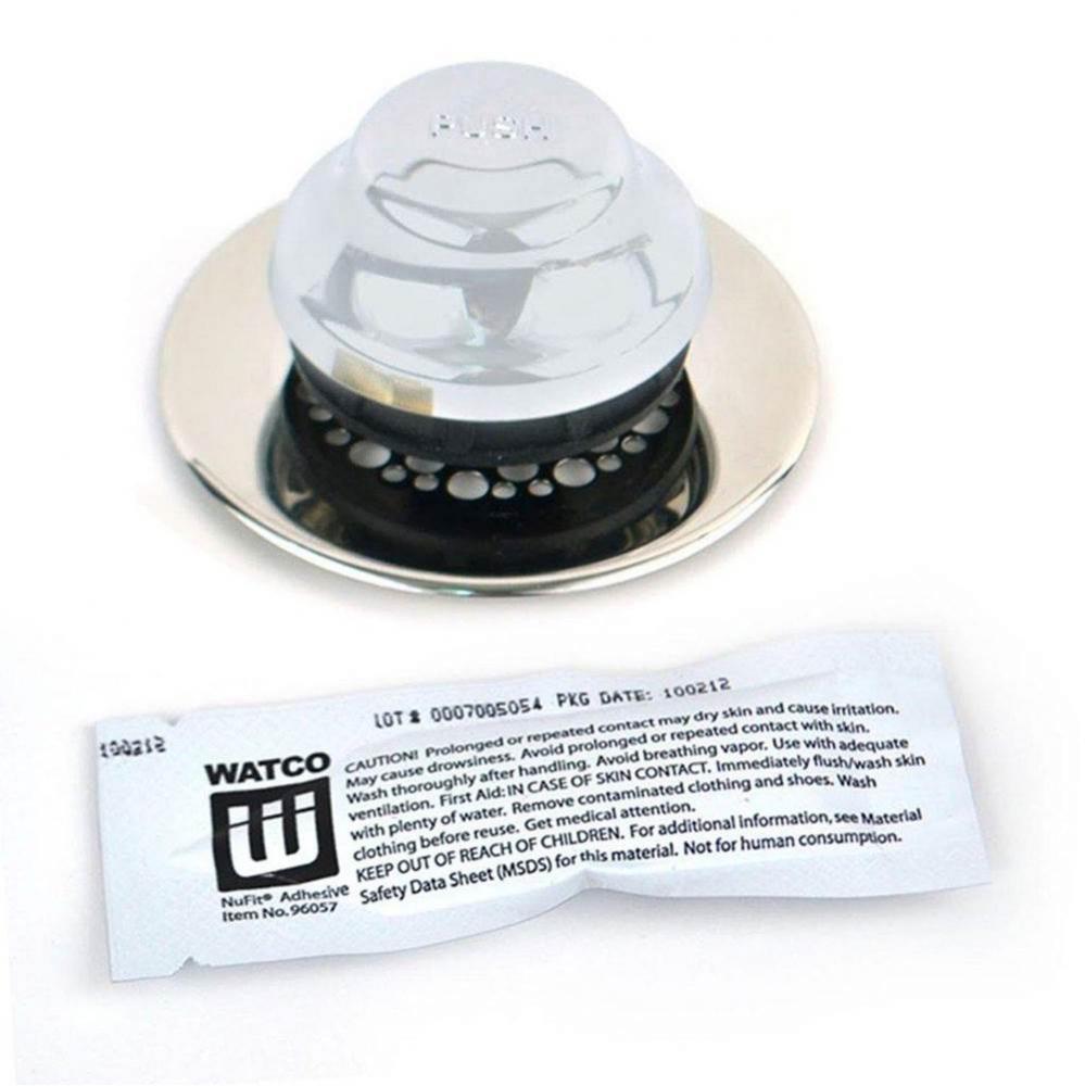 Universal Nufit Fa Tub Closure - Silicone Chrome Plated Grid Strainer