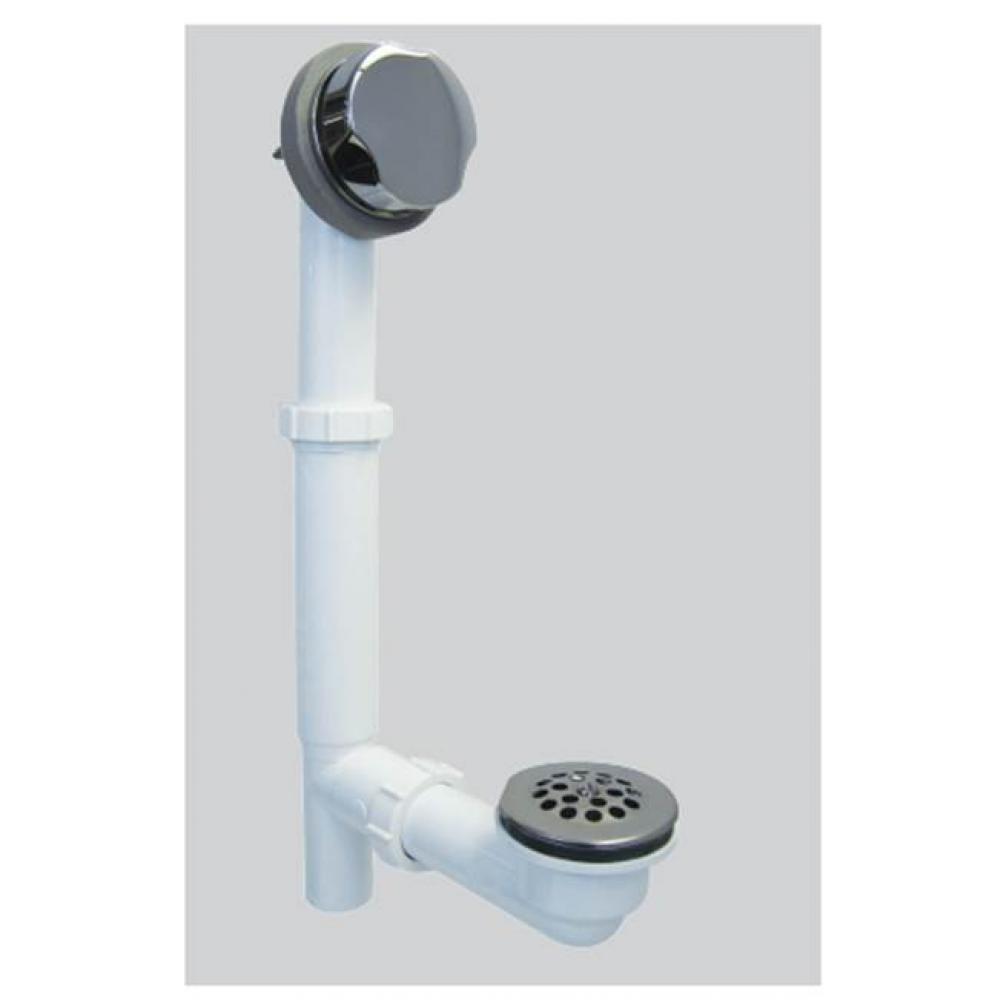 Turnstyle Bath Waste Tubular Plastic Pvc Chrome Plated 2 In Extension