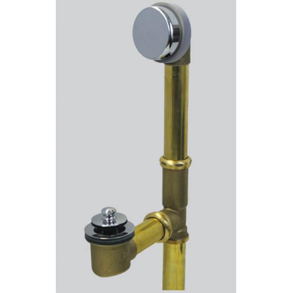 Innovator Foot Act. Bath Waste Tubs To 16-In. 17G Brs Brs Brushed Nickel Brass Ferrule