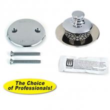 Watco Manufacturing 48700-PP-CP-G-2H - Universal Nufit Push Pull Trim Kit - Silicone Chrome Plated Grid Strainer 2-Hole Faceplate