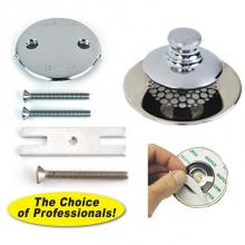 Watco Manufacturing 48700-PP-CP-G-WB-2H - Universal Nufit Push Pull Trim Kit - Silicone Chrome Plated Grid Strainer Watco Bonding Strip 2-Ho