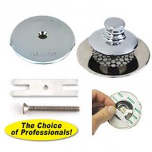 Watco Manufacturing 48700-PP-CP-G-WB - Universal Nufit Push Pull Trim Kit - Silicone Chrome Plated Grid Strainer Watco Bonding Strip