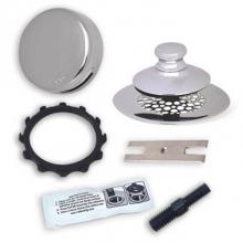 Watco Manufacturing 958700-PP-CP-G-47-C - Simpliquick™ Push Pull Bathtub Stopper Chrome Plated Grid Strainer 3/8-5/16 Adapter Pin - Brass