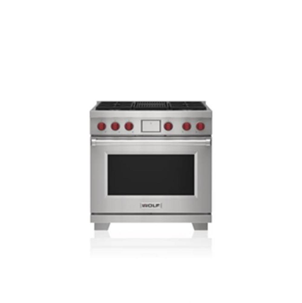 36' Dual Fuel Range - 4 Burners And Infrared Charbroiler - NG