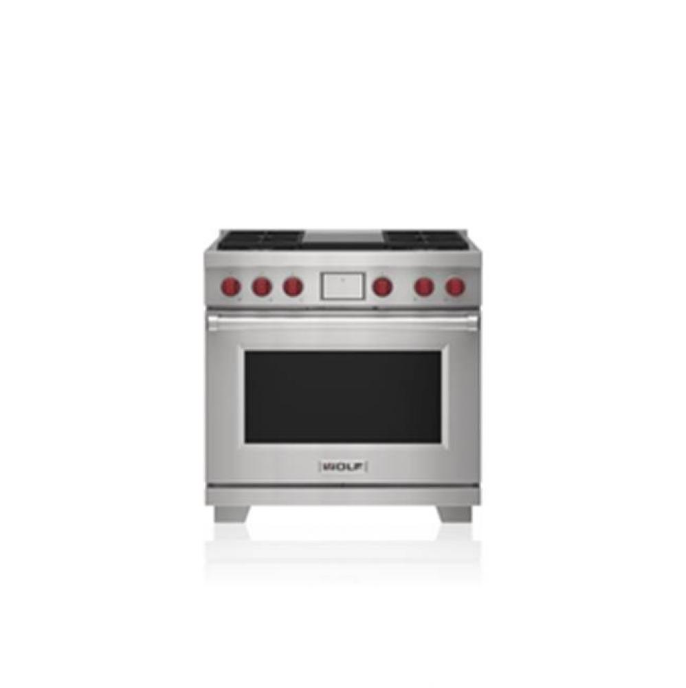 36' Dual Fuel Range - 4 Burners And Infrared Griddle - LP