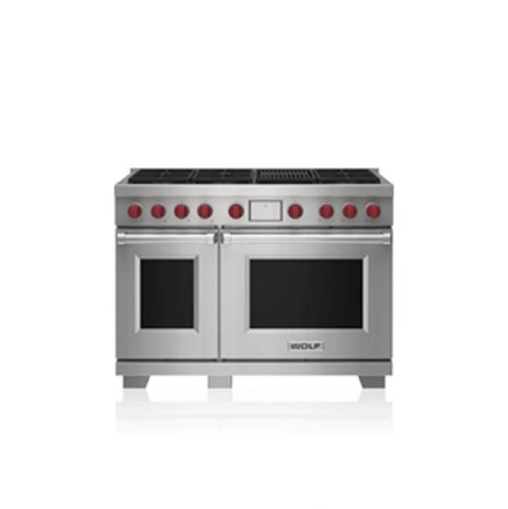 48' Dual Fuel Range - 6 Burners And Infrared Charbroiler - NG