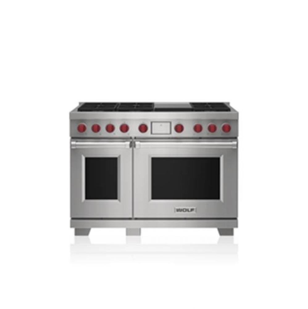 48' Dual Fuel Range - 6 Burners And Infrared Griddle - NG