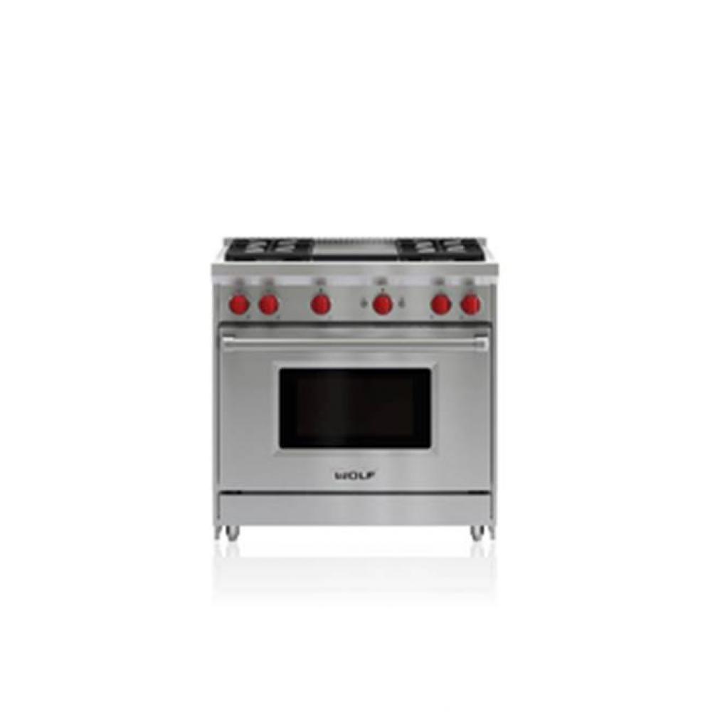 36'' Gas Range, 4 Burner, Griddle, Lp