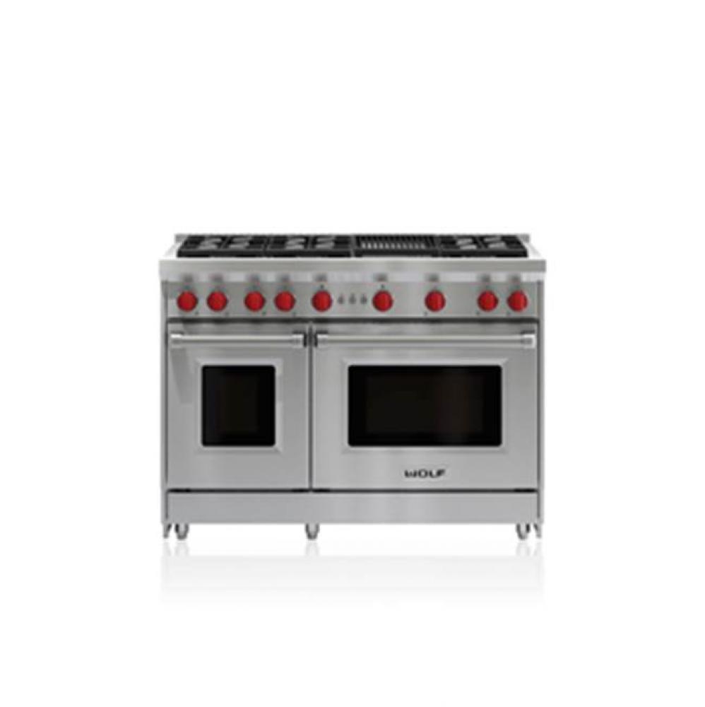 48'' Gas Range, 6 Burner, Charbroiler, Lp