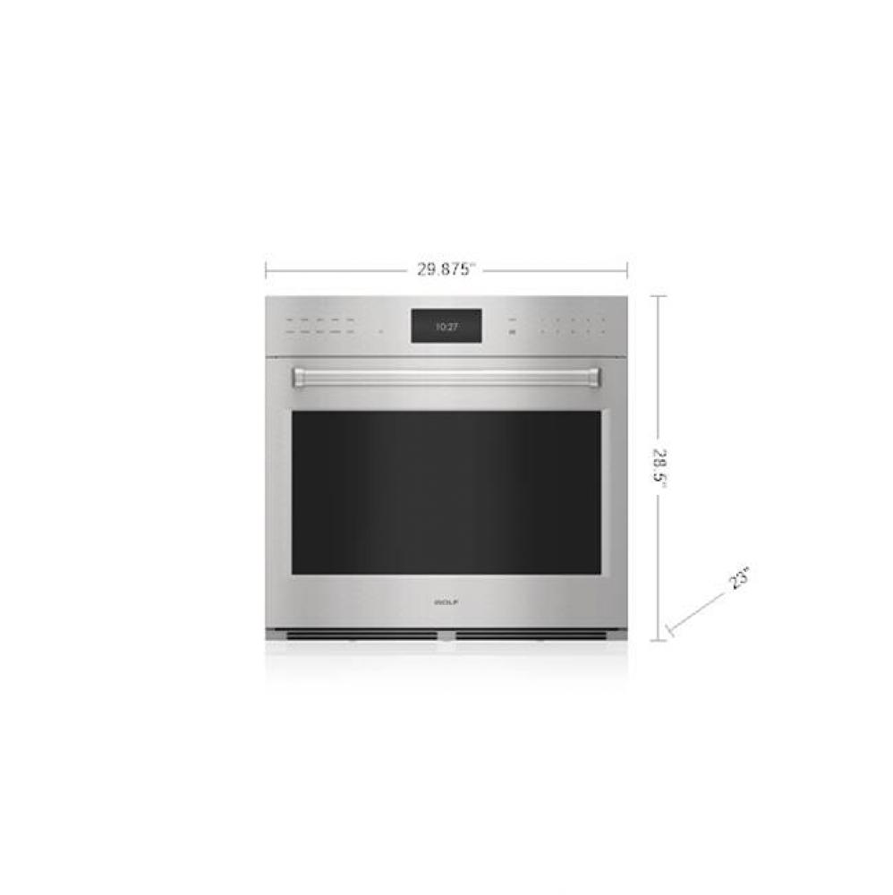 30'' Single Walloven, E-Series, Professional Trim, Stainless Steel, Pro Handle