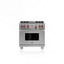 Wolf DF364G-LP - 36'' DUAL FUEL, 4 BURNER, GRIDDLE,