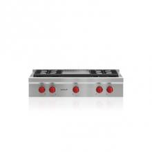 Wolf SRT364G-LP - 36'' Sealed Burner Rangetop, 4 Burner, Griddle, Lp