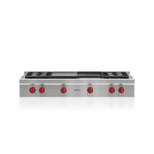 Wolf SRT484CG-LP - 48'' Sealed Burner Rangetop, 4 Burner, Char & Griddle, Lp