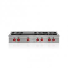 Wolf SRT486G-LP - 48'' Sealed Burner Rangetop, 6 Burner, Griddle, Lp