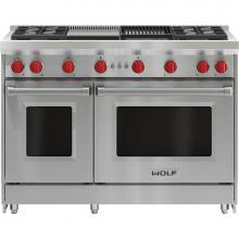 Wolf GR484CG - 48'' Gas Range, 4 Burner, Char & Griddle, Ng