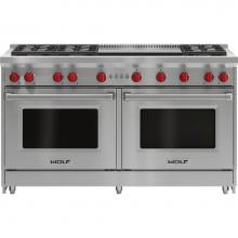 Wolf GR606DG - 60'' Gas Range, 6 Burner, Double Griddle, Ng