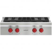 Wolf SRT304 - 30'' Sealed Burner Rangetop, 4 Burner, Ng