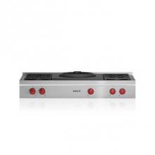 Wolf SRT484W-LP - 48'' Sealed Burner Rangetop, 4 Burner, Wok, Lp