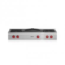 Wolf SRT484W - 48'' Sealed Burner Rangetop - 4 Burners and Wok Burner