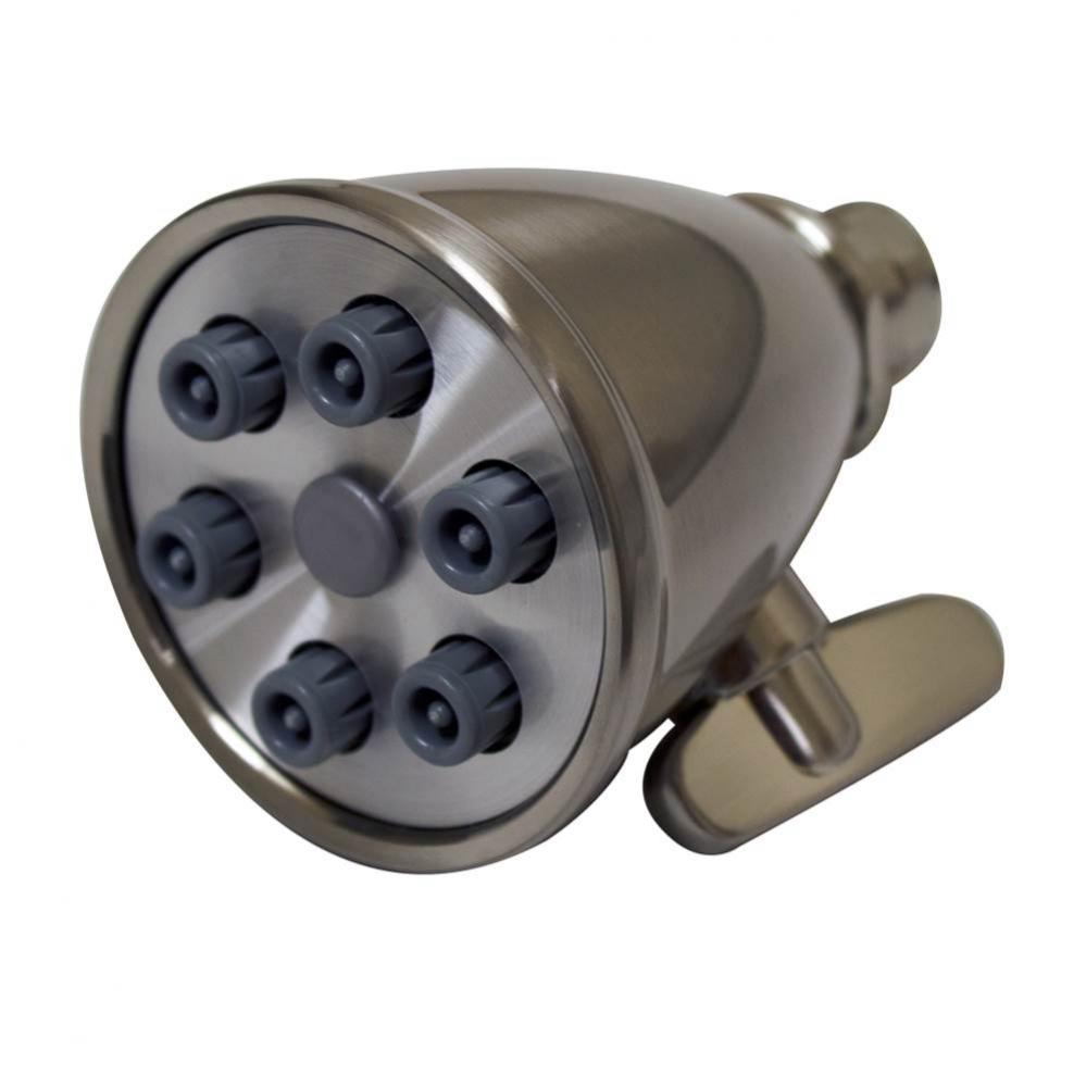 Showerhaus Small Round Showerhead with 6 Spray Jets - Solid Brass Construction with Adjustable Bal