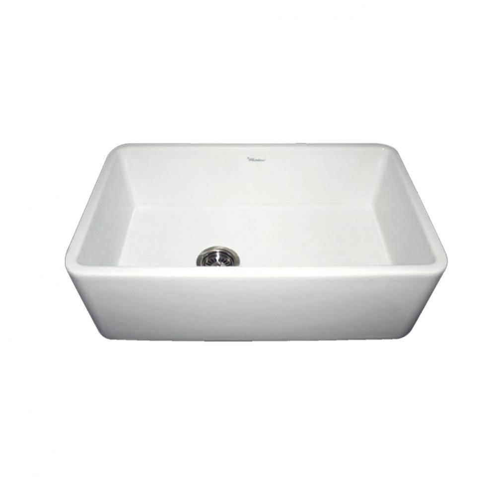 Farmhaus Fireclay Duet Series Reversible Sink with Smooth Front Apron