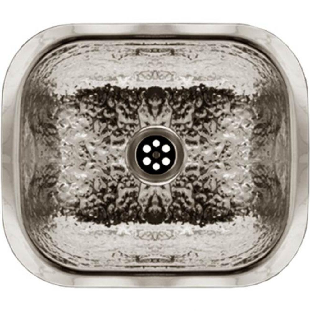 Rectangular Undermount Entertainment/Prep Sink with a Hammered Texture Surface