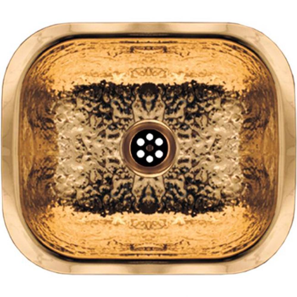 Rectangular Undermount Entertainment/Prep Sink with a Hammered Texture Surface