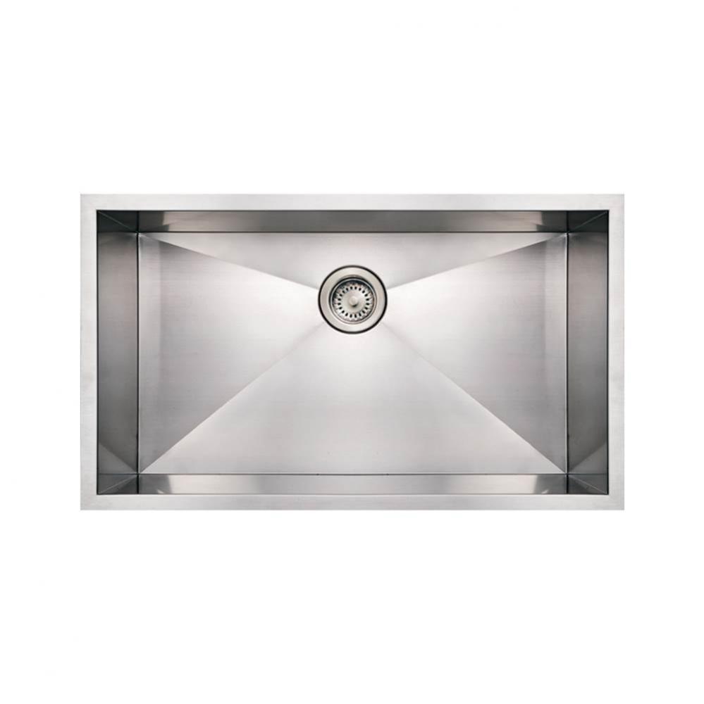 Noah's Collection Brushed Stainless Steel Commercial Single Bowl Undermount Sink
