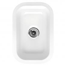 Whitehaus WHE1218 - Elementhaus small rectangle drop-in/undermount sink with 3 1/2 inch center drain