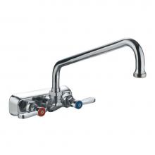 Whitehaus WHFS9801-08-C - Heavy Duty Wall Mount Utility Faucet with Extended Swivel Spout and Lever Handles