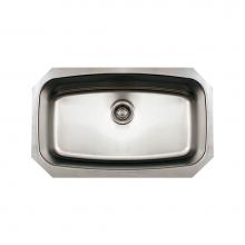 Whitehaus WHNCUS2917 - Noah''s Collection Brushed Stainless Steel Oval Single Bowl Undermount Sink