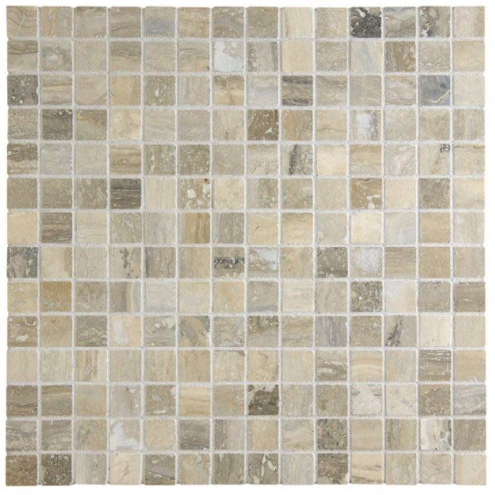 Keystone 2cm Stacked Mosaic in Silver Cloud Honed