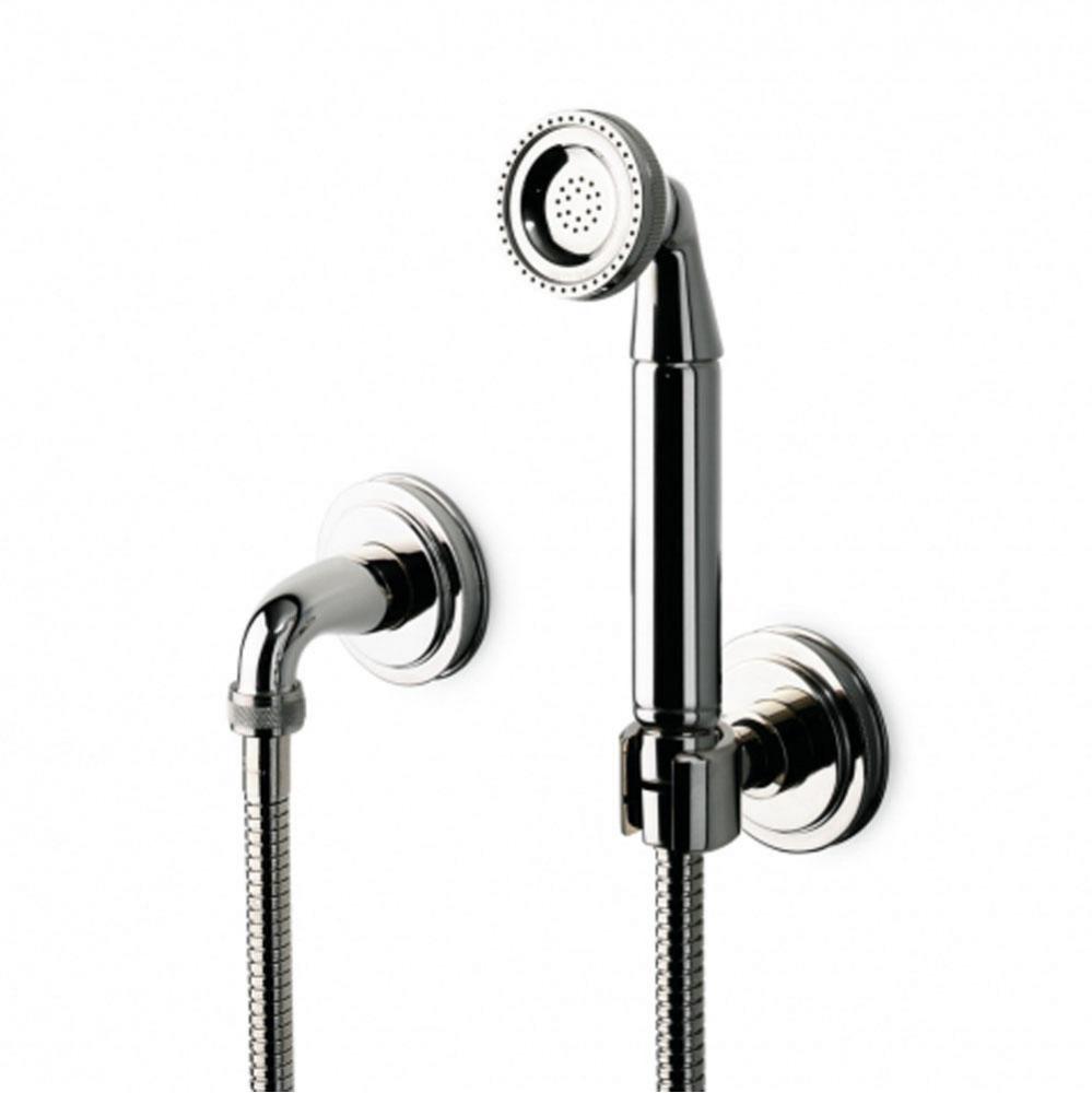 Aero Handshower On Hook with Metal Handle in Unlacquered Brass, 2.5gpm