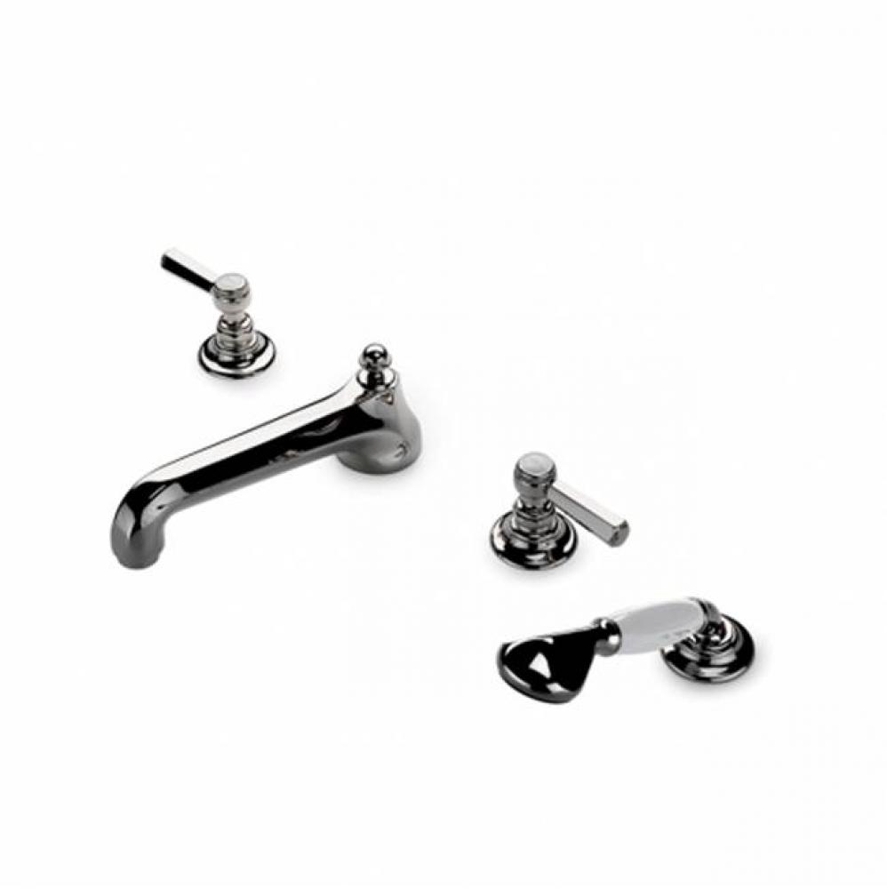 Astoria Low Profile Concealed Tub Filler With Handshower and Metal Lever Handles in