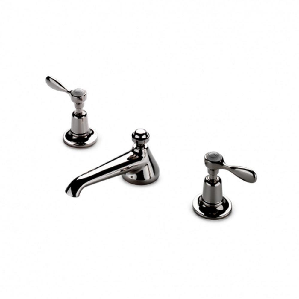 Easton Classic Low Profile Three Hole Deck Mounted Lavatory Faucet with Metal Lever
